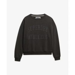 Bluza damska Superdry Athletic Tonal Applique Crew. Szare bluzy damskie Superdry, m, bez wzorów, prążkowane, klasyczne, bez ramiączek, bez kaptura. Za 330.80 zł.