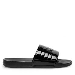 Klapki Kappa. Czarne klapki damskie Kappa, bez wzorów, bez obcasa, bez zapięcia. Za 79.99 zł.