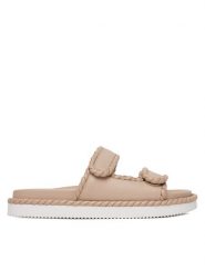 Badura Klapki BURDOCK-124AL0955 Beżowy. Brązowe klapki damskie Badura, bez wzorów, bez obcasa, bez zapięcia. Za 249.99 zł.