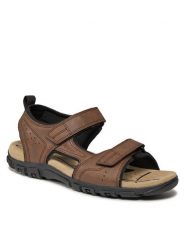 Geox Sandały Uomo Sandal Strada U4524B 000ME C6006 Brązowy. Brązowe sandały męskie Geox, bez wzorów, ze skóry, bez zapięcia. Za 239.99 zł.