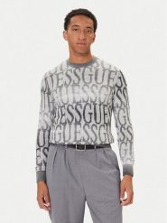 Guess Sweter M5BR24 Z0500 Szary Regular Fit. Szare swetry męskie Guess, m, z aplikacjami, z syntetyku, bez kołnierzyka, bez ramiączek. Za 439.99 zł.