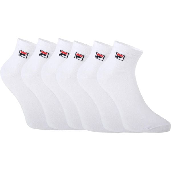 Fila Quarter skarpety 6-pack unisex, biały, 43–46. Białe skarpetki damskie Fila, bez wzorów. Za 163.99 zł.