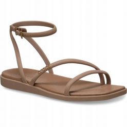 Sandały dla Kobiet Crocs Miami Ankle Strap Sandal. Brązowe sandały damskie Crocs, bez wzorów, z materiału, bez obcasa, na obcasie, bez zapięcia. Za 199.99 zł.