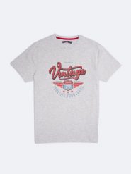 Koszulka męska z nadrukiem szara Merret 901. Szare t-shirty męskie BIG STAR, l, bez wzorów, z bawełny, bez kołnierzyka, bez ramiączek. Za 99.99 zł.