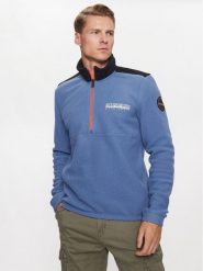 Napapijri Polar T-Anderby NP0A4HHR Niebieski Regular Fit. Niebieskie bluzy sportowe męskie Napapijri, m, bez wzorów, z polaru, bez kaptura. Za 519.99 zł.
