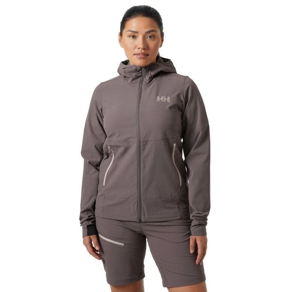 Kurtka softshell damska Helly Hansen Blaze Softshell. Szare kurtki sportowe damskie Helly Hansen, na lato, l, bez wzorów, z elastanu, bez ramiączek, z kapturem, trekkingowe. Za 560.70 zł.