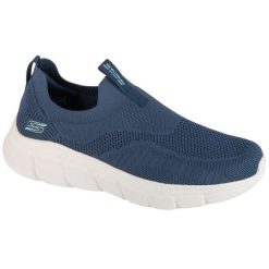 Buty sportowe Sneakersy męskie, Bobs B Flex - Frigid Edge. Niebieskie buty sportowe męskie Skechers, bez wzorów, z gumy, bez zapięcia, trekkingowe. Za 351.00 zł.