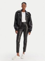 BOSS Legginsy C_Taskin 50551469 Czarny Slim Fit. Czarne legginsy damskie Boss, bez wzorów, ze skóry. Za 679.99 zł.