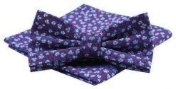 Mucha Męska Alties z Poszetką - Fiolet w Kwiatki. Krawaty i muchy Alties, bez wzorów, eleganckie. Za 54.00 zł.
