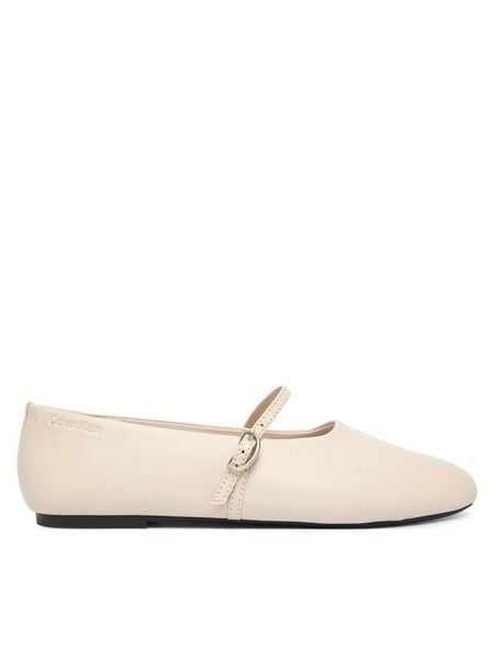 Calvin Klein Baleriny Oblique Ballerina Mj Lth Hdw HW0HW02847 Écru. Balerinki damskie Calvin Klein, bez wzorów, ze skóry, bez obcasa, bez zapięcia. Za 449.99 zł.