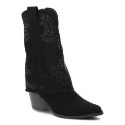 Czarne Kozaki S.Barski Eleganckie Kowbojki Damskie. Czarne kozaki damskie S.BARSKI, z aplikacjami, bez obcasa, na obcasie, bez zapięcia. Za 229.00 zł.