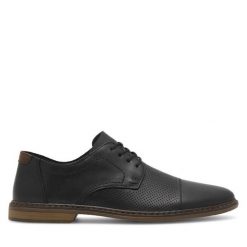 Półbuty Rieker. Czarne buty wizytowe męskie Rieker, bez wzorów, bez obcasa, bez zapięcia. Za 359.99 zł.