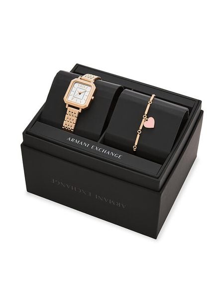 Armani Exchange Zegarek AX7164SET Różowy. Czerwone, analogowe zegarki damskie Armani Exchange. Za 709.99 zł.