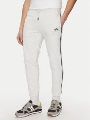 Alpha Industries Spodnie dresowe Small Logo 156374 Szary Regular Fit. Szare spodnie sportowe męskie Alpha Industries, m, bez wzorów, z bawełny. Za 159.99 zł.