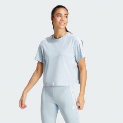 Koszulka damska adidas Essentials 3-Stripes. Białe bluzki damskie Adidas, xl, bez wzorów, sportowe, bez kołnierzyka, bez ramiączek. Za 103.00 zł.