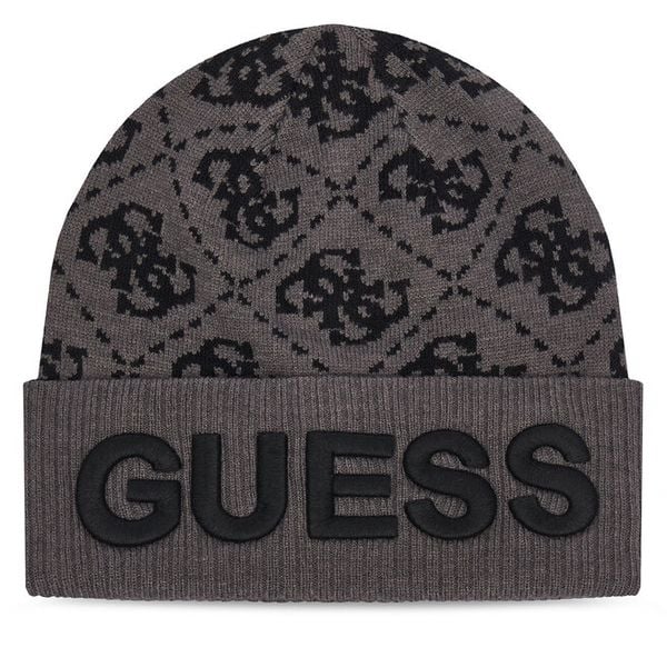 Czapka Guess. Czarne czapki damskie Guess, na zimę, z aplikacjami. Za 154.99 zł.