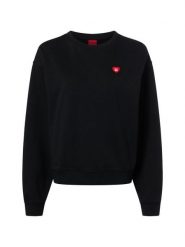 HUGO Bluza - Deroxina Kobiety Bawełna czarny, L. Czarne bluzy damskie Hugo, l, z aplikacjami, z bawełny, bez ramiączek, bez kaptura. Za 329.95 zł.