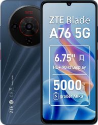 Smartfon ZTE ZTE Blade A76 5G 17,1 cm (6.75") Dual SIM USB Type-C 6 GB 128 GB 5000 mAh Czarny. Czarne smartfony ZTE. Za 813.01 zł.