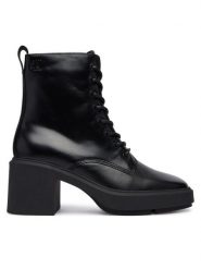 Calvin Klein Trzewiki Block Heel Ank Boot Laceup Lth HW0HW03174 Czarny. Czarne botki damskie Calvin Klein, bez wzorów, ze skóry, bez obcasa, na słupku, bez zapięcia. Za 799.99 zł.