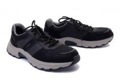 RIEKER 11401-00 black combination, półbuty męskie. Czarne półbuty męskie Rieker, bez wzorów, bez obcasa, bez zapięcia. Za 251.93 zł.