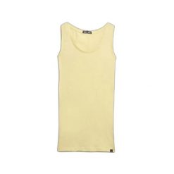 Damski tank top Superdry Studios Lightweight Racer. Żółte topy damskie Superdry, bez wzorów, bez kołnierzyka, bez ramiączek. W wyprzedaży za 97.90 zł.
