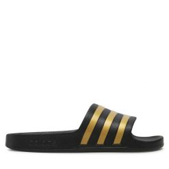 Klapki adidas. Czarne klapki damskie Adidas, bez wzorów, sportowe, bez obcasa, bez zapięcia. Za 69.99 zł.