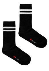 Sportowe skarpety z paskami A-HUGO, dwupak. Czarne skarpety męskie Volcano, bez wzorów, z bawełny. Za 39.99 zł.