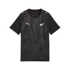 Młodzieżowa koszulka domowa Nowej Zelandii PUMA. Czarna bluzki damskie Puma, l, bez wzorów, młodzieżowe, bez kołnierzyka, bez ramiączek. Za 339.00 zł.