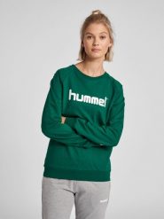Bluza do piłki ręcznej damska Hummel Go Cotton Logo Sweatshirt Woman. Niebieskie bluzy damskie Hummel, s, bez wzorów, z bawełny, klasyczne, bez ramiączek, bez kaptura. Za 165.40 zł.