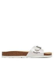 Pepe Jeans Klapki PLS90615 Biały. Białe klapki damskie Pepe Jeans, bez wzorów, z jeansu, bez obcasa, bez zapięcia. Za 199.99 zł.