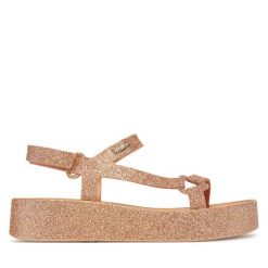 Sandały Melissa. Brązowe sandały damskie Melissa, bez wzorów, bez obcasa, na płaskiej podeszwie, bez zapięcia. Za 209.99 zł.
