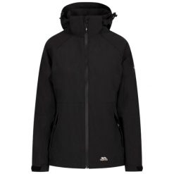 Trespass Tilbury - Kurtka damska czarna. Czarne kurtki sportowe damskie Trespass, na jesień, bez wzorów, bez ramiączek, bez kaptura, trekkingowe. Za 299.99 zł.