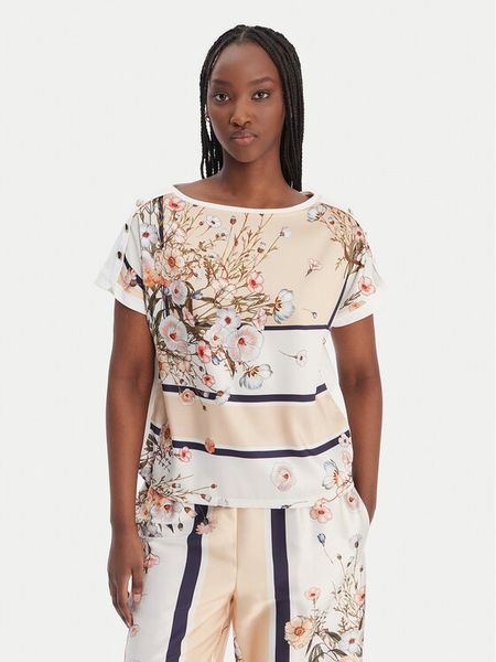 Liu Jo T-Shirt WA6437 J6308 Beżowy Regular Fit. Brązowe t-shirty damskie Liu Jo, m, bez wzorów, z bawełny, bez kołnierzyka, bez ramiączek. Za 389.99 zł.