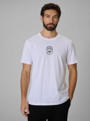 4F T-shirt regular z nadrukiem męski - biały M. Białe t-shirty męskie 4F, m, bez wzorów, z bawełny, bez kołnierzyka, bez ramiączek. Za 59.99 zł.