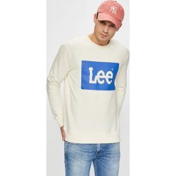 Lee - Bluza. Białe bluzy męskie Lee, l, bez wzorów, z bawełny, bez kaptura. W wyprzedaży za 139.90 zł.