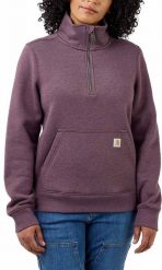 Carhartt Bluza Carhartt Midweight Half Zip Blackberry. Bluzy damskie Carhartt, bez wzorów, bez ramiączek, bez kaptura. Za 241.31 zł.