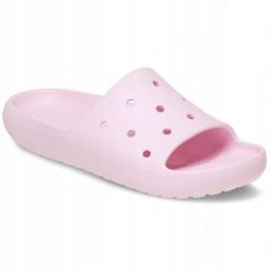 Klapki Dla Dorosłych Crocs Classic Slide V2. Czerwone klapki męskie Crocs, bez wzorów, z materiału, bez zapięcia. Za 97.99 zł.