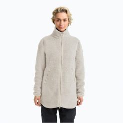 Bluza trekkingowa damska Jack Wolfskin High Curl Coat. Brązowe bluzy damskie Jack Wolfskin, bez wzorów, sportowe, bez ramiączek, bez kaptura. Za 429.99 zł.