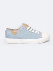 Trampki damskie niskie niebieskie RR274796 401. Niebieskie trampki i tenisówki damskie BIG STAR, bez wzorów, z gumy, bez zapięcia. Za 149.99 zł.