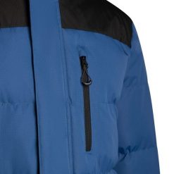 Męska Ocieplana Kurtka Ahmor. Niebieskie kurtki męskie Trespass, l, bez wzorów, z materiału, z kapturem. Za 364.99 zł.