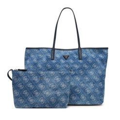 Torebka Guess. Niebieskie shopperki damskie Guess, z aplikacjami, bez dodatków. Za 714.99 zł.