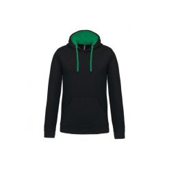 Kontrastowa bluza z kapturem Kariban. Czarne bluzy męskie KARIBAN, m, bez wzorów, bez ramiączek, z kapturem. Za 177.50 zł.