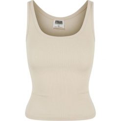 Tank Top Damski Prążkowana Ekologiczny Basic 2pak. Brązowe topy damskie Urban Classics, xl, bez wzorów, prążkowane, sportowe, bez kołnierzyka, bez ramiączek. Za 95.99 zł.