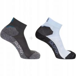 Skarpety sportowe do biegania Salomon Speedcross Ankle 2 pary. Czarne skarpetki damskie Salomon, bez wzorów. Za 105.00 zł.