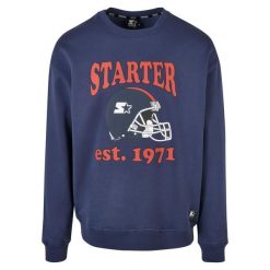 Sweter z okrągłym dekoltem Starter Football. Niebieskie swetry męskie Starter, m, bez wzorów, bez kołnierzyka, bez ramiączek. Za 294.00 zł.