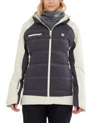 Damska kurtka narciarska Fundango Medina Padded. Białe kurtki sportowe damskie FUNDANGO, na zimę, m, bez wzorów, z materiału, bez ramiączek, bez kaptura, narciarskie. Za 399.00 zł.