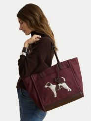 LAUREN RALPH LAUREN Torebka 431P18735001 Bordowy. Czerwone shopperki damskie Lauren Ralph Lauren, bez wzorów, z materiału, bez dodatków. Za 1,499.00 zł.