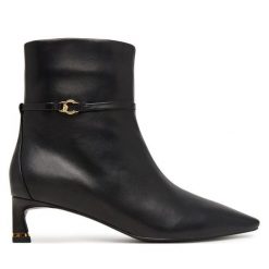 Botki Coccinelle. Czarne botki damskie Coccinelle, bez wzorów, bez obcasa, na słupku, bez zapięcia. Za 1,249.00 zł.