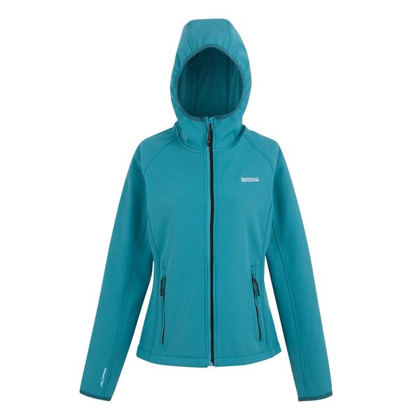 Kurtka Softshellowa Damska. Szare kurtki sportowe damskie Regatta, l, bez wzorów, z elastanu, bez ramiączek, z kapturem, trekkingowe. Za 216.99 zł.
