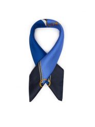 LAUREN RALPH LAUREN Chusta jedwabna Colour-Blocked Anchor-Crest 454P09785003 Niebieski. Niebieskie rękawiczki damskie Lauren Ralph Lauren, bez wzorów, z jedwabiu. Za 519.99 zł.